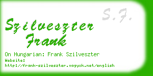 szilveszter frank business card